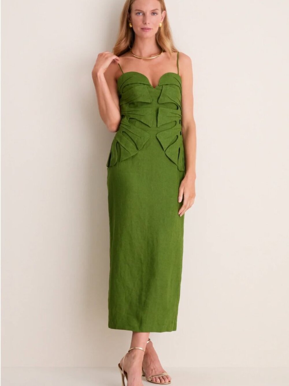 Farm Rio green monstera leaf sleeveless maxi dress NWT Size XL